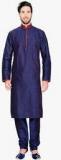 Manyavar Blue Striped Kurta Pyjama Men