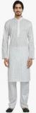 Manyavar White Striped Kurta Pyjamas Men