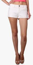 Maple White Solid Shorts women