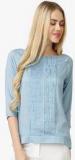 Marie Claire Light Blue Solid Blouse Women