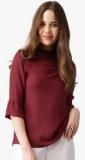 Marie Claire Maroon Solid Blouse Men