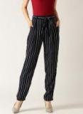 Marie Claire Navy & White Original Fit Striped Peg Trousers Women