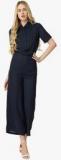 Marie Claire Navy Blue Solid Jumpsuit Women