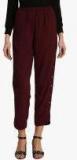 Marie Claire Wine Solid Coloured Pants Women