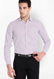 Mark Taylor Check Red Formal Shirt Men