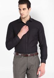 Mark Taylor Solid Black Formal Shirt Men