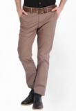 Mark Taylor Solid Brown Formal Trouser Men