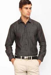 Mark Taylor Solid Grey Formal Shirt Men