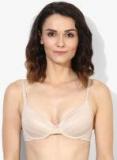 Marks & Spencer Beige Self Design Underwired Lightly Padded Bra Women