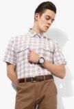 Marks & Spencer Beige Slim Fit Checked Casual Shirt Men