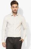 Marks & Spencer Beige Textured Regular Fit Formal Shirt Men