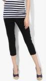 Marks & Spencer Black Solid Capri Women