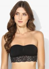 Marks & Spencer Black Solid Non Wired Lightly Padded Bra women