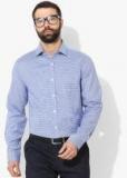 Marks & Spencer Blue Checked Formal Shirt Men