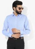 Marks & Spencer Blue Self Design Regular Fit Formal Shirt Men