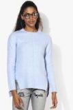 Marks & Spencer Blue Solid Pullover Sweater Women