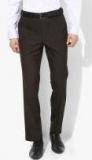 Marks & Spencer Brown Regular Fit Solid Formal Trouser men