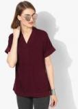 Marks & Spencer Burgundy Solid Blouse Women