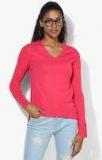 Marks & Spencer Coral Pink Solid Pullover Women