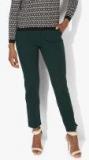 Marks & Spencer Green Solid Regular Fit Chinos Women