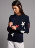 Marks & Spencer Navy Blue Printed Pullover Women