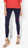 Marks & Spencer Navy Blue Self Design Leggings women