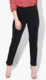 Marks & Spencer Navy Blue Slim Fit Solid Regular Trouser Women