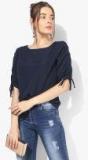 Marks & Spencer Navy Blue Solid Blouse Women