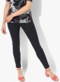 Marks & Spencer Navy Blue Solid Regular Fit Leggings Women