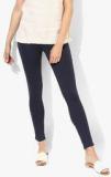 Marks & Spencer Navy Blue Solid Slim Fit Chinos Women