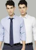 Marks & Spencer Pack Of 2 Striped Regular Fit Formal Shirt Men