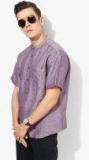 Marks & Spencer Purple Textured Regular Fit Kurta Men