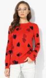 Marks & Spencer Red Printed Sweater Women