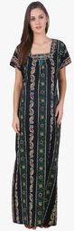 Masha Green Printed Gown Women