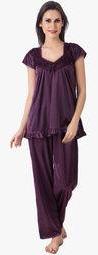 Masha Purple Embroidered Loungewear Women