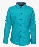 Mashup Aqua Blue Casual Shirt Boys