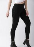 Mast & Harbour Black Solid Leggings Women