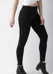 Mast & Harbour Black Solid Leggings women