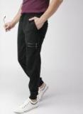 Mast & Harbour Black Solid Slim Fit Joggers Men