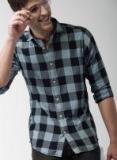 Mast & Harbour Blue Slim Fit Checked Casual Shirt Men