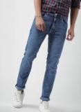 Mast & Harbour Blue Slim Fit Mid Rise Clean Look Stretchable Jeans Men