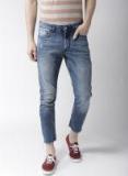 Mast & Harbour Blue Slim Fit Mid Rise Low Distress Stretchable Jeans Men