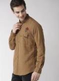 Mast & Harbour Brown Regular Fit Solid Casual Shirt Men