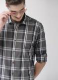 Mast & Harbour Grey & White Regular Fit Checked Casual Shirt Men