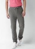 Mast & Harbour Grey Regular Fit Self Design Joggers Men