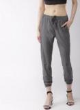 Mast & Harbour Grey Solid Regular Fit Joggers Women