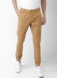 Mast & Harbour Khaki Jogger Fit Solid Chinos Men