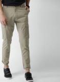 Mast & Harbour Khaki Regular Fit Solid Cargos men