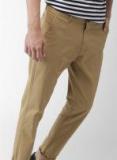 Mast & Harbour Khaki Skinny Fit Solid Chinos Men