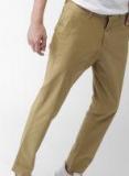 Mast & Harbour Khaki Slim Fit Solid Chinos Men